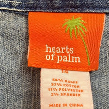 Load image into Gallery viewer, Hearts of Palm Shirt Womens 14 Embroidered Beaded Festival Boho Mature Career