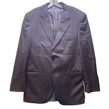 Load image into Gallery viewer, Luigi Buratti Sport Coat Mens 42R Black Pinstripe Blazer Italy Super 130's