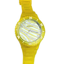 Load image into Gallery viewer, Geneva Watch Womens Jelly Band Bling Crystal Rhinestones Zebra Silicone NEW