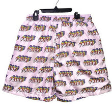 Load image into Gallery viewer, Bottoms Out Swim Trunks Mens Medium Pink Pride Rainbow LGBTQIA Shorts Streetwear