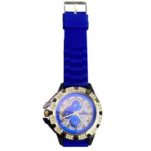 Load image into Gallery viewer, Techno KING Mens Watch Blue Silicone Crystal Chronograph Water Resistant Iced