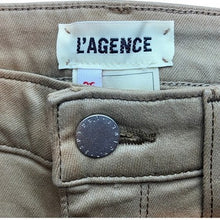 Load image into Gallery viewer, L'AGENCE Pants Womens 26 Coated High Rise Straight Leg Khaki Beige Academia