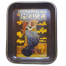Load image into Gallery viewer, Beer Advertising Tray Art Nouveau Bieres de la Meuse Bar Decor Hong Kong