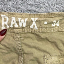 Load image into Gallery viewer, Raw X Shorts Mens 34 Khaki Cargo Gorpcore Hiking Chore Country Grunge Streetwear