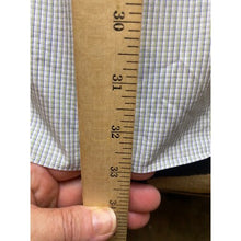 Load image into Gallery viewer, David Donahue Shirt Mens 34/35 Checkered Button Down Long Sleeve Green & Navy