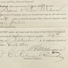 Load image into Gallery viewer, Antique 1893 Disorderly Conduct Judgement Court Paper Savanah GA Ephemera