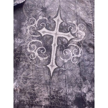 Load image into Gallery viewer, Eighty Eight Shirt Mens Large Gray Tie Dye Rockabilly Button Up Western Cross