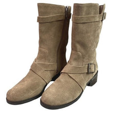 Load image into Gallery viewer, Vince Camuto Boots Womans 8M Taupe Leather Suede Zip Outdoors Preppy Academia