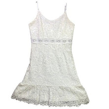 Load image into Gallery viewer, AQUA Dress Womens Small White Floral Lace Ruffle Mini Crochet Beachy Bridal