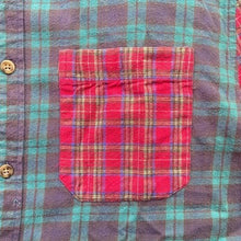Load image into Gallery viewer, 21 Men Shirt Large Plaid Flannel Patchwork Preppy Academia Button Up Grunge