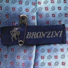 Load image into Gallery viewer, BRONZINI Necktie Mens Silk Blue Unicorn Logo AOP Career