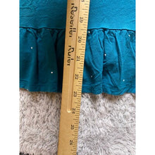 Load image into Gallery viewer, Soma Shirt Womens Extra Large Teal Green Polka Dot Ruffle Hem Top Oversized