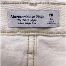 Load image into Gallery viewer, Abercrombie & Fitch Jeans Womens 6R 90s Straight Ultra High Rise White Denim