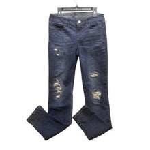 Load image into Gallery viewer, White House Black Market Jeans Womens 2 Distressed Glitter Dark Skinny Ladies