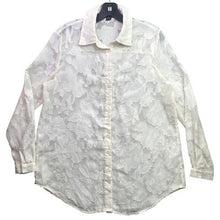 Load image into Gallery viewer, Pretty Little Thing Blouse Womens Small White Floral Burnout Sheer Fairycore
