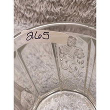 Load image into Gallery viewer, Vintage Clear Glass Sugar Bowl Embossed Floral Double Handle 4" Tall