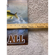 Load image into Gallery viewer, Our Cabin Welcomes All Sign Bass Fishing Lodge Lake House Decor