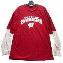 Load image into Gallery viewer, Wisconsin Badgers Shirt Mens Extra Large Layered NCAA Spell Out Athleisure