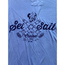 Load image into Gallery viewer, Disney Cruise Line Shirt Mens Small Mickey Mouse Velvet Sailor Nautical Anchor