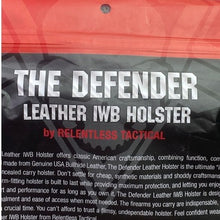 Load image into Gallery viewer, Relentless Tactical Defender Leather IWB Holster Brown USA Made