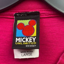 Load image into Gallery viewer, Mickey Mouse Shirt Mens Large Spell Out Embroidered Festival Everyday Streetwear