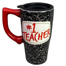 Load image into Gallery viewer, Teach Mug 18oz Ceramic Travel Lid Handle Coffee Cup Teachercore NIB
