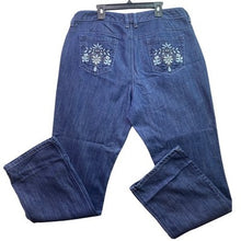Load image into Gallery viewer, Chicos Jeans Womens Large Embroidered Crocheted Preppy Academia Festival