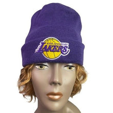 Load image into Gallery viewer, Los Angeles Lakers Beanie Adult New Era NBA Basketball Logo Spell Out