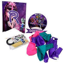 Load image into Gallery viewer, Monster High Birthday Party Pack 18 Balloons 24 Cake Toppers Banner