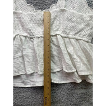 Load image into Gallery viewer, Forever 21+ Shirt Womens 1XL White Chrochet Cropped Flowy Boho Hippie Festival