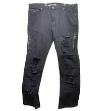 Load image into Gallery viewer, FLY SOCIETY Jeans Mens 42x32 Moto Distressed Streetwear Urban Skate Punk