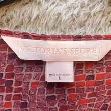 Load image into Gallery viewer, Victoria's Secret Pajama Shirt Womens Large Red Purple Snakskin Sheer Ladies