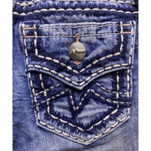 Load image into Gallery viewer, Miss Me Shorts Womens 22 Blue Demin Easy Embellished Pockets Distressed Bermuda