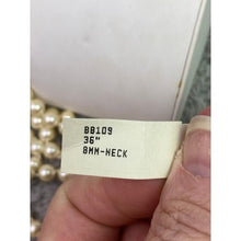 Load image into Gallery viewer, Von Maur Deltah Pearl Necklace 36 Inch 8MM Cream Cocktail Festival NWT
