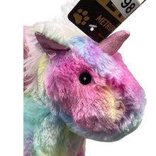 Load image into Gallery viewer, Unicorn Dog Toy Plush Squeaker Hypoallergenic Durable MetroPawlin Pet 9" Rainbow