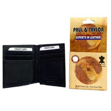 Load image into Gallery viewer, Paul Taylor Wallet Black Genuine Leather Money Clip Front Pocket MC-9 Magnetic3