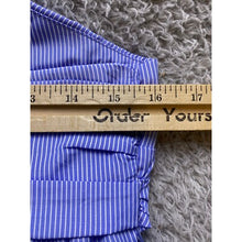 Load image into Gallery viewer, Striped Strapless Top Womens Small Blue Side Zipper Flowy Beachy Cropped NWT