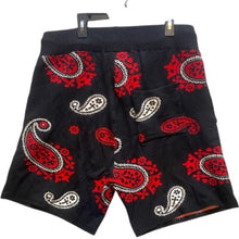 Load image into Gallery viewer, Maison Article Shorts Adult Large Paisley Sweater Luxury Drawstring Black Mens