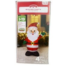 Load image into Gallery viewer, Inflatable Santa Claus Holiday Time 4FT Christmas Outdoor Indoor Lights Up Decor