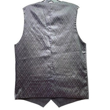 Load image into Gallery viewer, Cohesive Vest Mens Large Grey Pinstripe Crest Skull Embroidered Gothcore Grunge