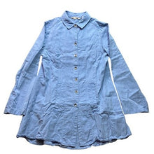 Load image into Gallery viewer, Soft Surroundings Dress Womens XS Blue Tencel Lyocell Button Front Flare Hem