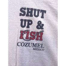 Load image into Gallery viewer, Cozumel Shirt Mens 2XL Shut Up & Fish Large Spell Out Outdoors Fishing Beachy