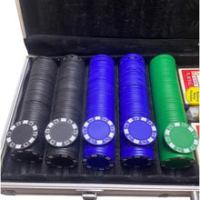 Load image into Gallery viewer, 500 Piece Poker Set with Case Chips Cards Dice Dealer Blind Buttons Holdem Game