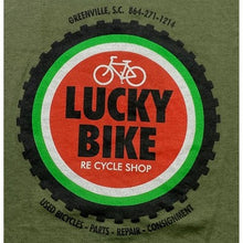 Load image into Gallery viewer, Lucky Bike Shirt Mens Large Organic Cotton AOP Spell Out Everyday Streetwear