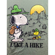 Load image into Gallery viewer, Peanuts Shirt Mens Medium Snoopy Take A Hike Green Graphic Cotton Blend