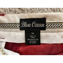 Load image into Gallery viewer, Vintage Blue Ocean Pants Mens 34 Polyester Wine White Leisure Disco NWT