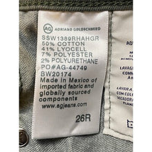 Load image into Gallery viewer, AG Adriano Goldschmied Jeans Womens 26R The Legging Ankle Olive Green Frayed Hem