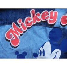 Load image into Gallery viewer, Mickey Mouse Shirt Womens Medium Long Sleeve Button Up Denim Disney Patchwork