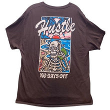 Load image into Gallery viewer, Hustle No Days Off Shirt Mens Extra Large Brown Skeleton Spell Out Streetwear