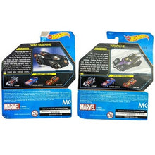 Load image into Gallery viewer, Lot of 2 Hot Wheels Marvel Hawkeye & War Machine Collectible NIP